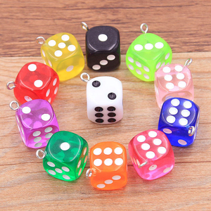 Mixed Transparent Dice DIY Earring Pendants <b>Miniature</b> Figurines Resin Craft Cabochon Charms DIY Making Accessories - Product Image 5
