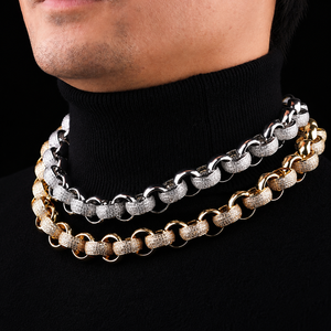 Best Selling 14K <b>Solid</b> Gold Customized Cuban Chain Trendy Hip Hop Design with Moissanite Diamond Main Stone for Engagement Gift - Product Image 6