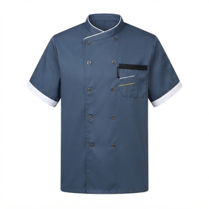 custom Double-Breasted Unisex Polyester/Cotton <b>Chiffon</b> Anti-static Chef Coat Restaurant Uniform Hotel Employees - Product Image 1