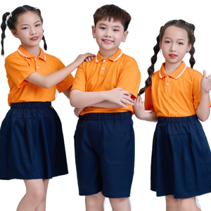 FMF Boys Primary School <b>Polo</b> Shirt Uniform – <b>Orange</b> 50D Polyester Spandex Knit Fabric, Comfortable Vietnamese-Made School Wear - Product Image 1