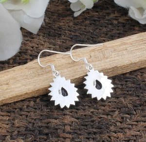 Boucles d'oreilles pendantes de luxe en argent sterling 925 avec améthyste naturelle, pierre de naissance de février authentique, bijoux de mariage et de fête unisexe - Product Image 6