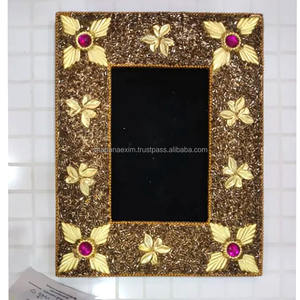 Elegante Espejo de Pared Rectangular con Cuentas de Laca y Brillo, Hecho a Mano, para Dormitorio, Tocador, Sala de Maquillaje, Arte Tradicional - Product Image 3
