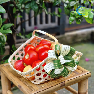 Panier-cadeau artisanal en paille de bambou, durable, élégant et naturel, solution d'emballage éco-responsable, qualité export - Product Image 4