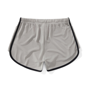 Shorts de sport pour homme à taille haute en mesh, séchage rapide, avec cordon de serrage et poches, gris uni, en spandex et polyester - Product Image 2