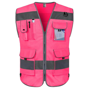 Chaleco de Seguridad de Alta Visibilidad Naranja para Guardias, con Cierre, Múltiples Bolsillos, Reflectante, Ropa de Trabajo, Logotipo Personalizado, Chaqueta de Seguridad para Hombre - Product Image 2