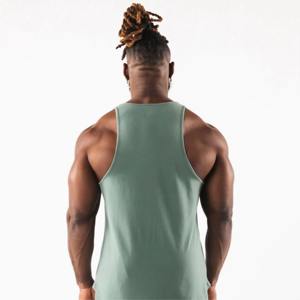 Débardeur de sport personnalisé pour homme, 100 % coton, séchage rapide, respirant, style vintage, col rond, avec impression numérique - Product Image 3