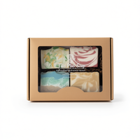 Caja de Regalo para Jabones Personalizada, Moderna, Impresa Digitalmente, Hecha a Mano, con Ventana, Diseño Artesanal, para 4 Jabones, China