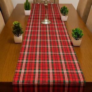 Camino de Mesa a Cuadros Rojo y Negro 100% Algodón Premium, Ecológico, Personalizable, Suave, Duradero, Lavable, para Uso en el Hogar, Hotel, Mesa de Comedor - Product Image 2