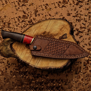 Couteau de cuisine artisanal en cuivre à motif damas pour la cuisine en plein air, avec manche décoratif en bois, idéal pour la randonnée et les pique-niques - Product Image 4