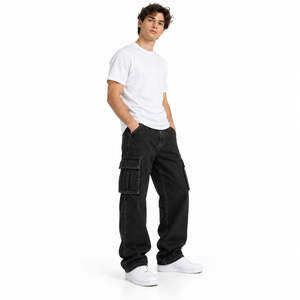 Premium Baggy <b>Jeans</b> <b>Men</b> <b>Relaxed</b> <b>Fit</b> Denim Trousers Y2K Style Vintage Washed Loose Streetwear Pants Manufacturer - Product Image 3
