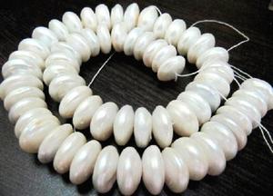 ลูกปัดมุกธรรมชาติทรงกลมสีขาว ขนาด 15-16 มม. ความยาว 8 นิ้ว - Product Image 6