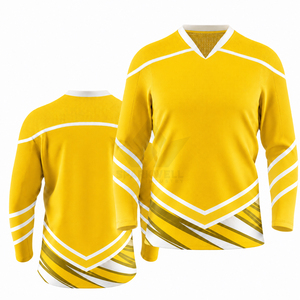 Jersey de Hockey sobre Hielo a Rayas Blancas y Negras para Hombre, Cuello en V, Manga Larga, Poliéster que Absorbe la Humedad, Corte Regular, Ropa para Adultos - Product Image 6