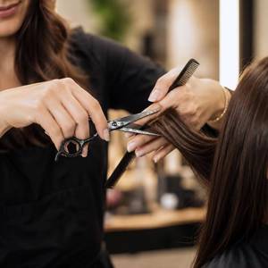 Ciseaux de coiffure professionnels en acier inoxydable, lame tranchante, manche long, pour droitiers, pour utilisation en salon de coiffure - Product Image 5