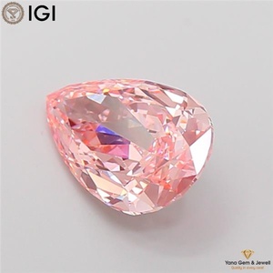 เพชรทรงลูกแพร์คุณภาพสูง ผ่านการรับรองจาก IGI ผลิตด้วยวิธี CVD สีชมพูสดใสแฟนซี ความใส VS1 น้ำหนัก 4.50 กะรัต สำหรับแหวนแต่งงาน - Product Image 6