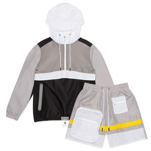 Custom Waterproof Nylon <b>Jacket</b> Shorts Set Windbreaker Tracksuit Short Set <b>Summer</b> <b>Jacket</b> Joggers Lightweight Hoodie Shorts Set - Product Image 1