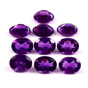Ametista Africana Natural, Corte Ovalado de 6x8mm, Facetada, Calibrada, Piedra Preciosa Suelta Certificada, Proveedor de Lotes al por Mayor para la Fabricación de Joyería - Product Image 1
