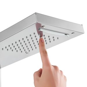 Cabezal de Ducha de Acero Inoxidable Cepillado con Sistema de Torre, Efecto Lluvia y Cascada, con Grifo de 5 Funciones, Accesorios para Cuarto de Ducha - Product Image 2