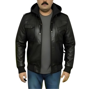 Chaqueta de Cuero Vacuno Beige Original de Alta Calidad para Hombre, OEM, Muy Solicitada, 100% Cuero Vacuno, MOQ Bajo, Tallas Grandes, Chaqueta de Moda de Invierno - Product Image 5