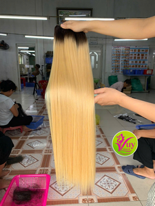 ผมต่อเวียดนามแท้ 100% คุณภาพสูงแบบขายส่ง เกรดซิลกี้สเตรท  แบบดอเนอร์  แบบดับเบิ้ลดรอน  แบบเวอร์จิ้น  สีบลอนด์  แบบเป็นมัด - Product Image 4