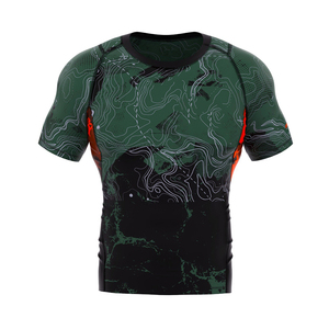 Chemises de compression de haute qualité pour la course à pied et la gym, manches courtes, en spandex et polyester, rashguards MMA BJJ respirants, sublimation - Product Image 1