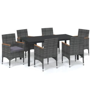 Conjunto de Comedor Rectangular de Durabilidad Media en Gris, Muebles de Patio de WPC - Product Image 2