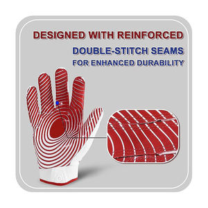 Top High Quality Customizable American Football Gloves <b>Hook</b> Loop Closure Breathable Non-Slip Lightweight Touch Sports Gloves - Product Image 2