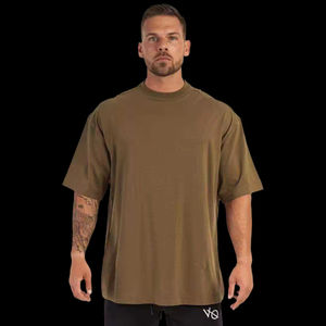 เสื้อยืดพิมพ์ลายหนาทรงโอเวอร์ไซส์สำหรับผู้ชาย ผ้าฝ้าย 100% คุณภาพสูง ผลิตตามสั่ง ขายส่งจากโรงงาน - Product Image 1