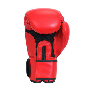 Gants de boxe en cuir rouge, fermeture Velcro, pour adultes, équipement d'entraînement respirant - Product Image 6
