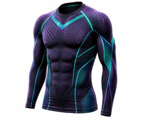 Haut de sport respirant à manches longues et col rond pour homme, anti-UV, en spandex écologique, séchage rapide, avec logo personnalisé imprimé sur le devant - Product Image 3