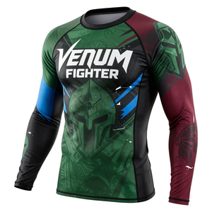 Rashguard Personalizado para Jiu Jitsu Brasileño Sin Gi, Marca Venum, con Protección UV UPF50, Spandex y Poliéster, para MMA, Fabricado en Pakistán - Product Image 1
