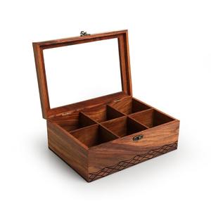 Organizador de especias de madera con compartimentos y tapa, caja de masala para cocina de uso diario, disponible para la venta, de exportador indio. - Product Image 5