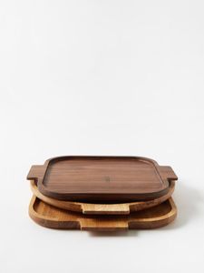 Trending Premium Wooden Tray Set Beaded Edge Square Serving Platters Home Decor Kitchen Storage Organizer Tray Set - Product Image 3