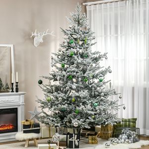 Albero di Natale Artificiale Realistico con Rami di Cedro 210cm, Pino Innevato, Apertura Automatica, Decorazione Natalizia per Casa, Verde PE - Product Image 2
