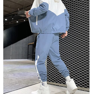 Survêtement de jogging décontracté en coton pour hommes grandes tailles, couleur unie, personnalisable avec logo, coupe-vent et respirant, idéal pour le sport et l'automne – Vente en gros - Product Image 6