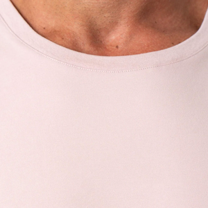 Camiseta de Algodón de Color Sólido para Hombre, Corte Regular, Cuello Redondo, Manga Corta, Informal, Transpirable, Tejido de Punto Jersey, Logotipo en la Parte Delantera - Product Image 6