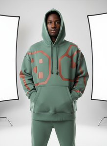 Sweat à capuche unisexe personnalisé style streetwear, automne, écologique, respirant, 100% coton 380 g/m², coupe oversize, épais, avec lavage au sel et aux enzymes - Product Image 6