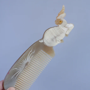 Peine de cuerno de búfalo, herramienta natural para el cuidado del pelo, peine de cuerno para manualidades de conejos, proveedor mayorista, peine de cuerno de alta calidad - Product Image 1