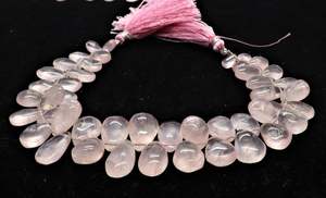 Cuentas de Cuarzo Rosa AAA Lisas en Forma de Pera Briolette 7x10-9x13 MM, Cuentas Sueltas de Cuarzo Rosa de 8 Pulgadas para Joyería - Product Image 2