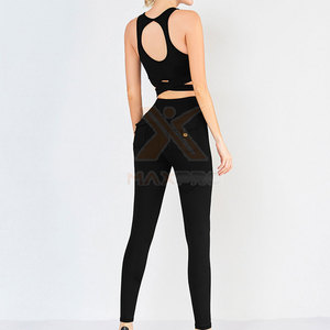Ensemble de yoga pour femme le plus vendu, faible MOQ, couleur unie, haute qualité, respirant, 2 pièces, logo frontal, Spandex/Polyester, vente en gros - Product Image 6
