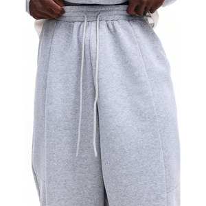 Conjuntos de Sudadera con Capucha Oversize Grises Unisex Personalizados, Pantalones de Chándal de Forro Polar, Ropa Deportiva Casual Urbana, Proveedor OEM ODM - Product Image 5