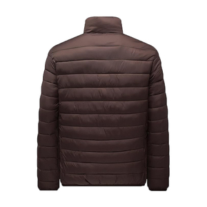 Vestes d'hiver rembourrées en duvet léger et chaud, personnalisées avec logo, en nylon noir, à capuche, pour hommes - Product Image 3