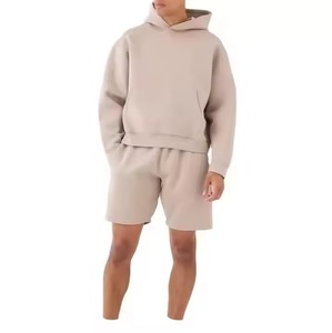 Compre Conjuntos Cortos de 2 Piezas de Felpa de Algodón con Logotipo Personalizado para Hombre, Conjunto de Ropa Masculina de Alta Calidad, Conjunto de Sudadera con Capucha y Pantalones Cortos 2026 - Product Image 1