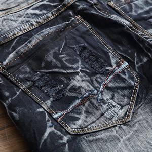 Nouveautés : Jeans slim déchirés vintage de haute qualité pour hommes, style streetwear, coupe ajustée, en denim, vente en gros - Product Image 6