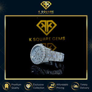 Reloj de Lujo con Cristal de Zafiro, Resistente al Agua 3 Metros, Unisex, Caja de Aleación de Acero Inoxidable, Cuarzo Automático, Correa con Diamantes Moissanite - Product Image 4