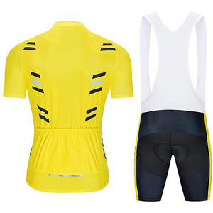 Ensemble de vêtements de cyclisme sur route pour hommes, maillot de cyclisme respirant à manches courtes avec short rembourré élastique, séchage rapide, course à vélo - Product Image 2