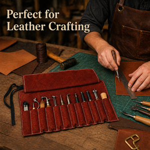 Excellent Leather Craft <b>Tool</b> <b>Roll</b> 12 Pocket Storage Organizer Durable <b>Tool</b> Holder, Portable Kit | India 2026 Premium Export Set - Product Image 5