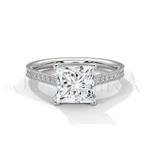 Hot Selling <b>Solitaire</b> Prong Setting Princess Cut Diamond <b>Ring</b> for Everyday Wear Office Use And Wedding Elegant Gift For Her - Product Image 3