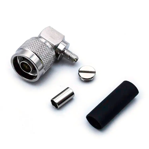 Conector de crimpado en ángulo recto N macho de 50 ohmios, conector coaxial RF de 90 grados para cable RG58 LMR195 RG142, terminal de antena inalámbrica - Product Image 6