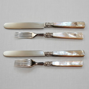 Classic Mother of Pearl Cutlery Set Stainless Steel Elegant Pearl Handle <b>Dessert</b> Knife and <b>Fork</b> Vintage Silverware Flatware Set - Product Image 6