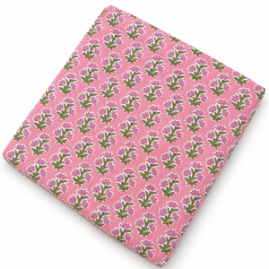 Tela de Algodón Voile Ligera Estampada a Mano Pinksa, Diseño de Hojas Amarillas y Azules, 90 GSM, Rajasthan, 60S60S Peinado - Product Image 2